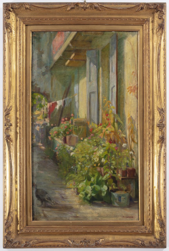 pietro chiesa: Fiori nel cortile di casa  